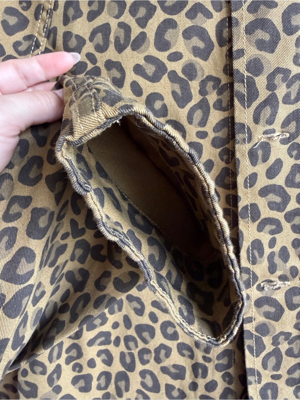 Men's Leopard Print Shirt Jacket in Brown - Picture 12 of 12